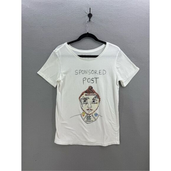 Unfortunate Portrait Men White Sponsored Post Malone Graphic T-Shirt Large - Picture 6 of 6